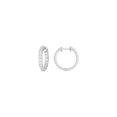 Boucles d'oreilles Diamanti en or blanc 4.5g et diamant de synthèse de 1.5ct