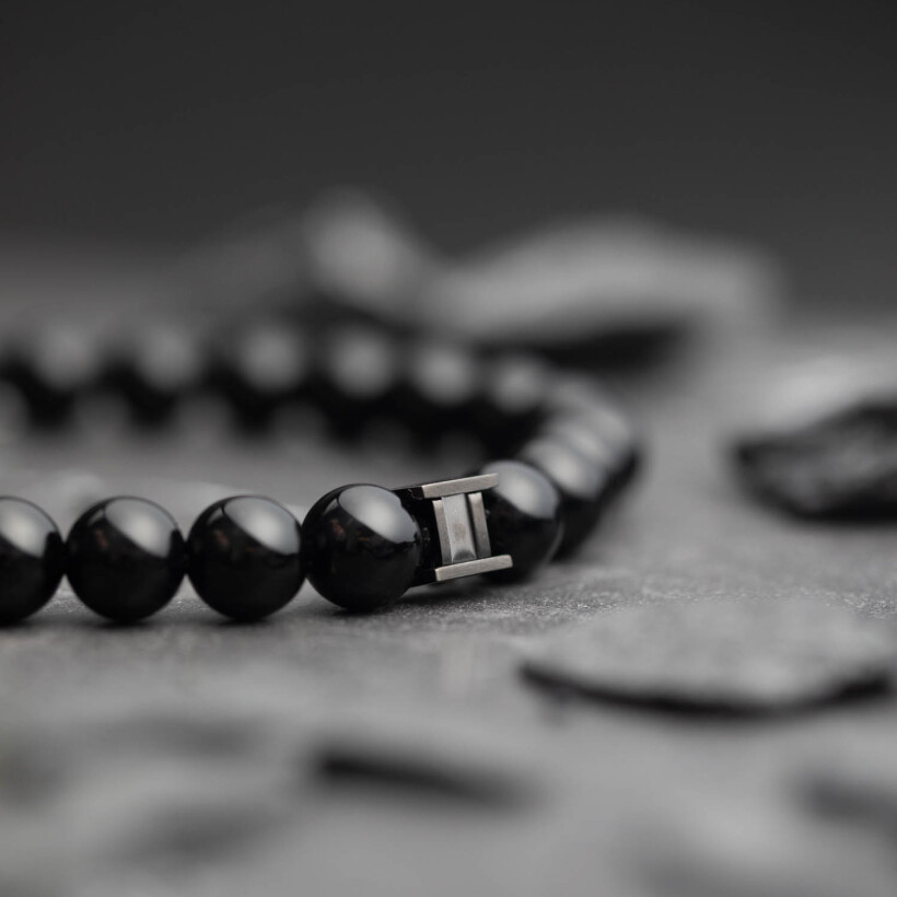 Bracelet Gemini Classics en acier et onyx