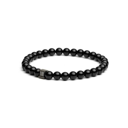 Bracelet Gemini Classics en acier et onyx