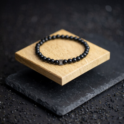 Bracelet Gemini Classics en acier et onyx