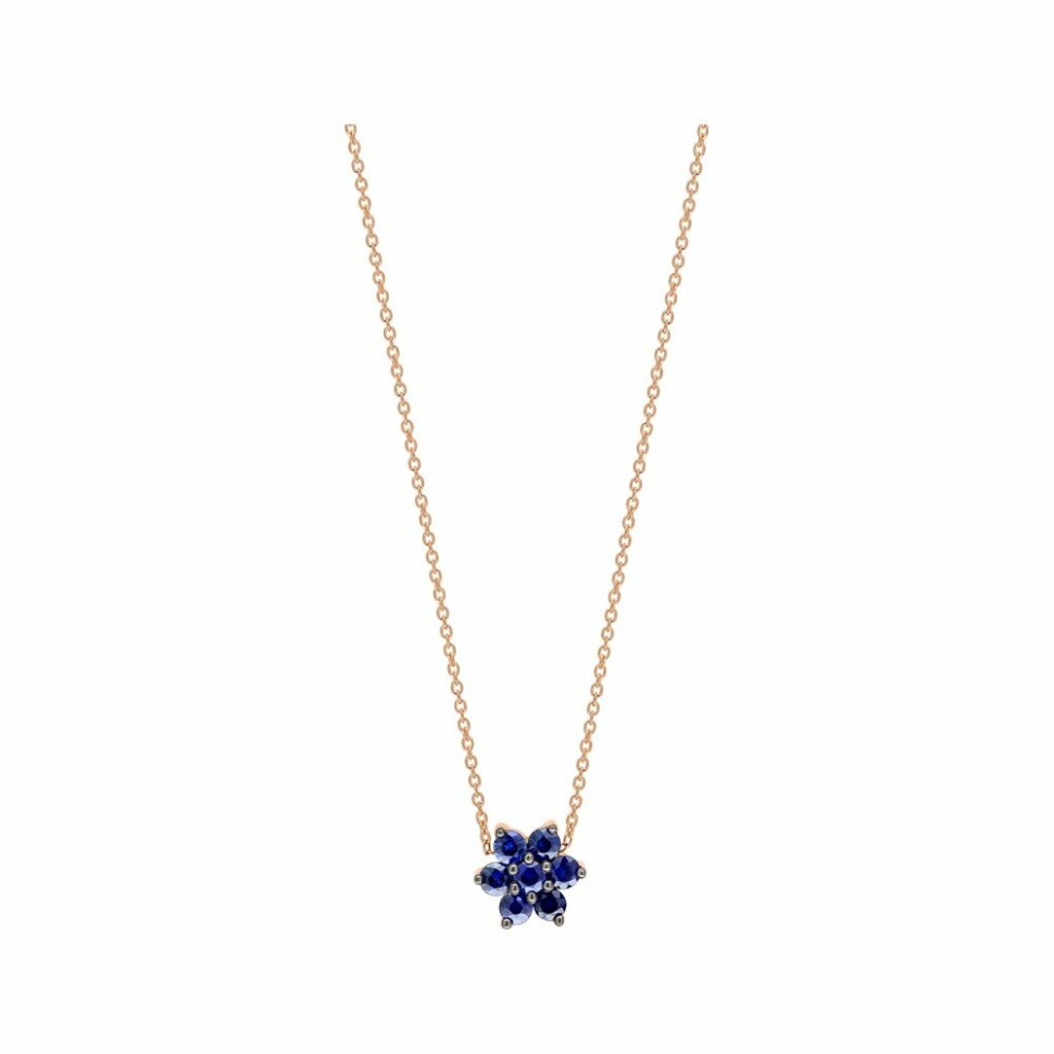 Ginette NY STAR necklace, rose gold and sapphires