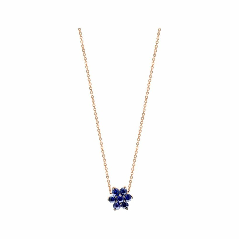 Ginette NY STAR necklace, rose gold and sapphires