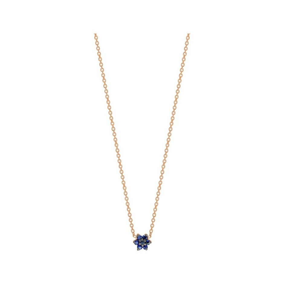 Collier Ginette NY MINI STAR en or rose et saphirs