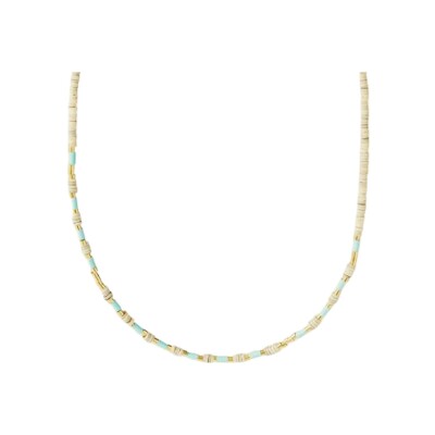 Collier FlowersForZoé CLOVER  Dune en métal et cuir