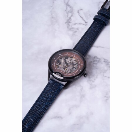 Montre DWYT Odyssey Odyssée Black Vegan Pomme bleu