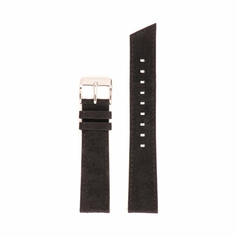 Bracelet de montre DWYT en cuir noir charbon