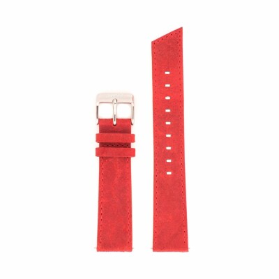 Bracelet de montre DWYT en cuir rouge vermillon