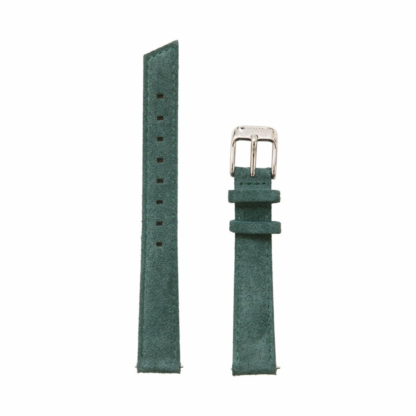 Bracelet de montre DWYT en cuir vert pin argent