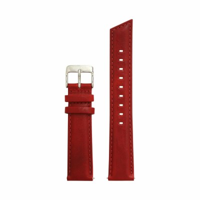 Bracelet de montre DWYT en cuir rouge cardinal