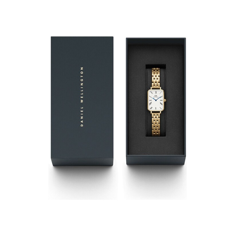 Montre Daniel Wellington Quadro Roman Numerals 5-Link Gold 20x26mm