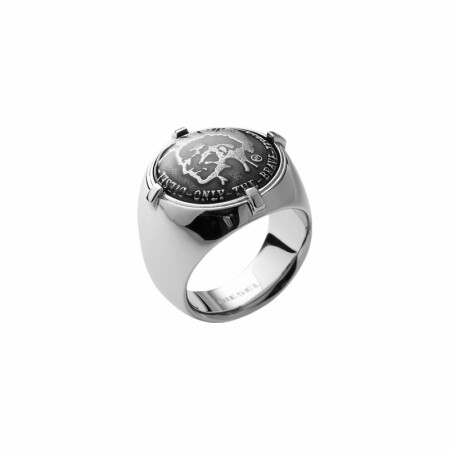 Bague Diesel visage indien Mohican « only the brave » en acier