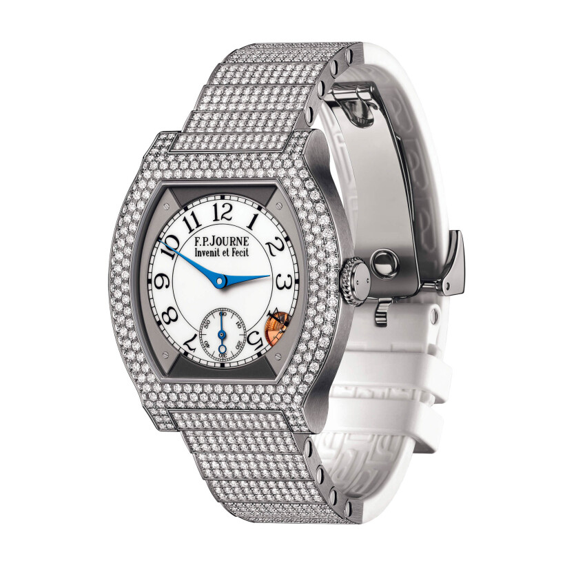 F.P. Journe élégante 40mm Titanium, 12-row diamonds watch, bracelet set with diamonds