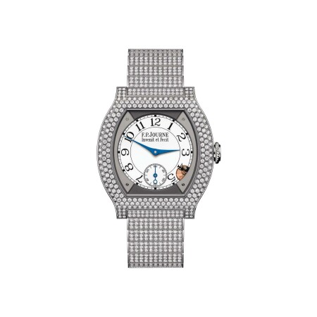 Montre F.P. Journe élégante 40mm Titane 12 rangs de diamants, bracelet serti