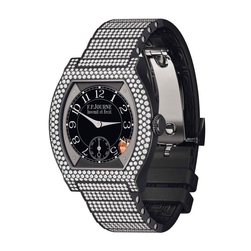 F.P. Journe élégante 40mm Titalyt® 12-row diamonds watch, bracelet set with diamonds