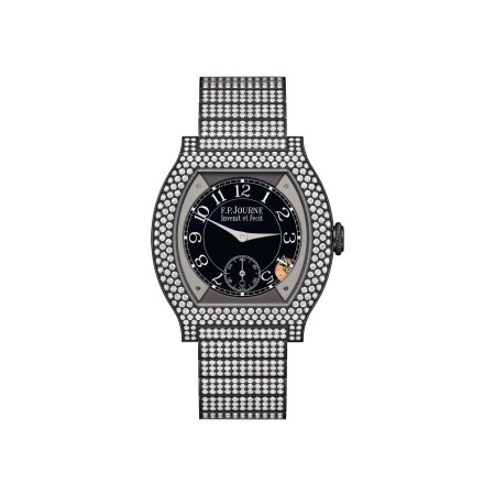 Montre F.P. Journe élégante 40mm Titalyt® 12 rangs de diamants sur bracelet serti