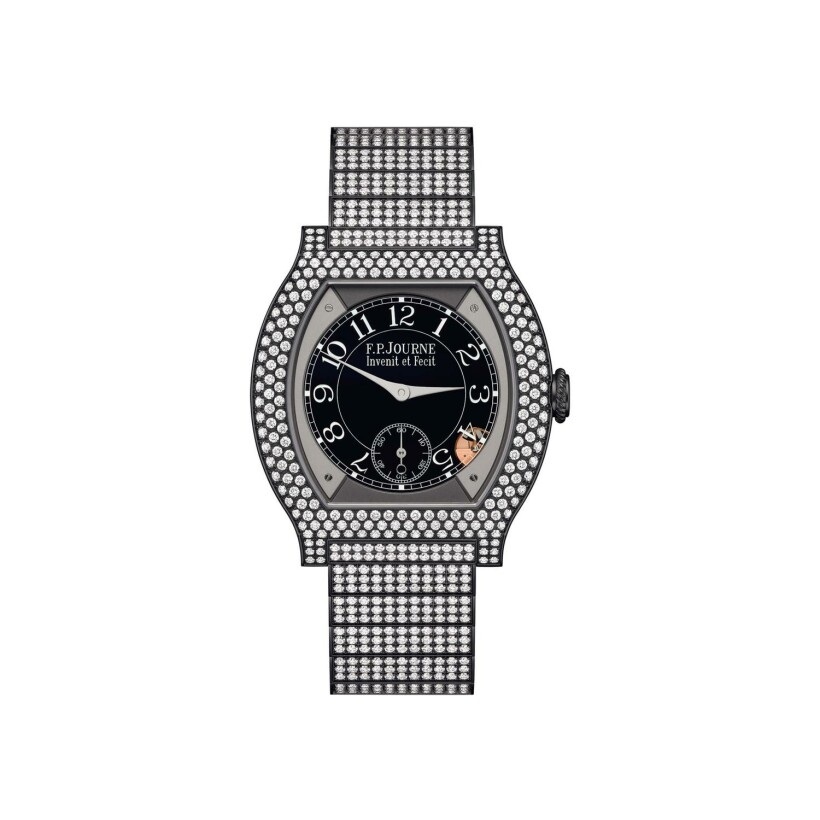 Montre F.P. Journe élégante 40mm Titalyt® 12 rangs de diamants sur bracelet serti
