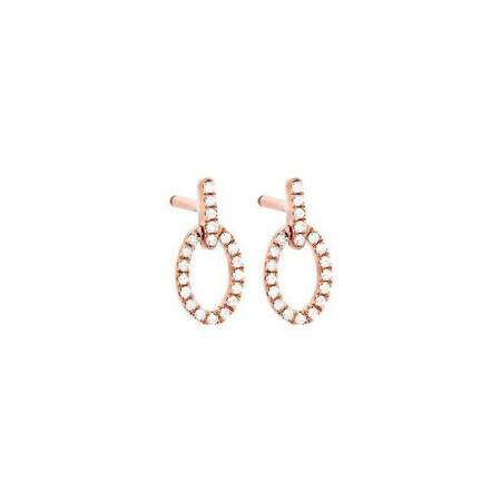 Boucles d'oreilles en or rose et diamants de 0.12ct