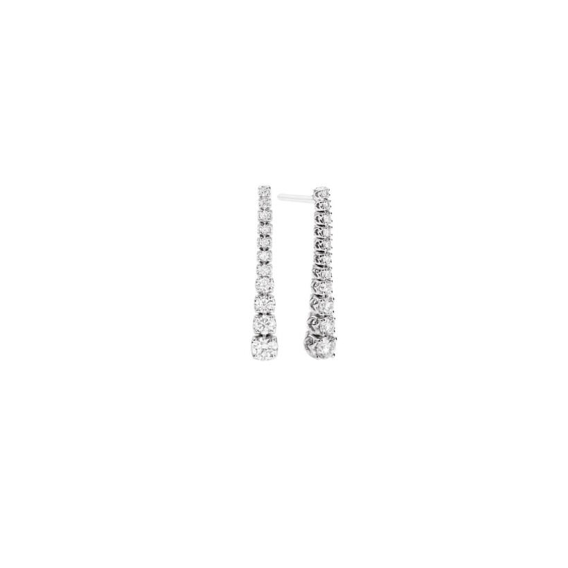 Boucles D’oreilles Recarlo En Or Blanc 18 Carats Avec Perles Et Diamants - Fixation Pin Et Farfallina - Neuf Avec étiquettes