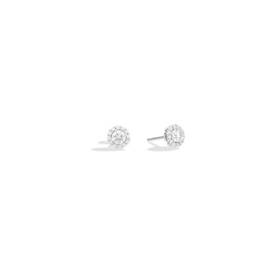 Boucles d'oreilles Recarlo Anniversary Halo en or blanc et diamant 0.21ct