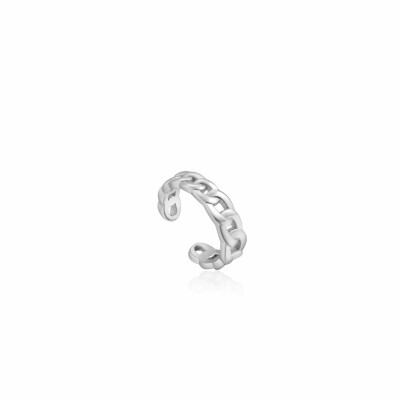 Bague d'oreille maille Ania Haie Chain Reaction en argent rhodié