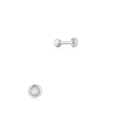 Boucles d'oreilles Ania Haie Ear Edit en argent et rhodium