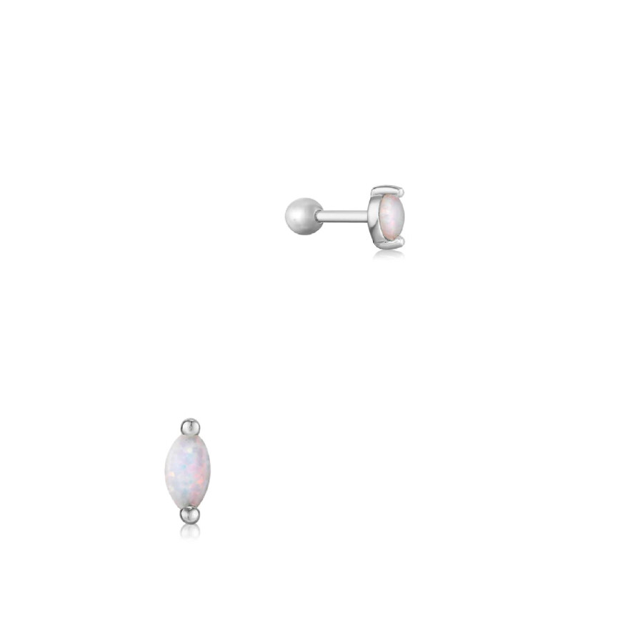 Boucles d'oreilles Ania Haie Ear Edit en argent et rhodium