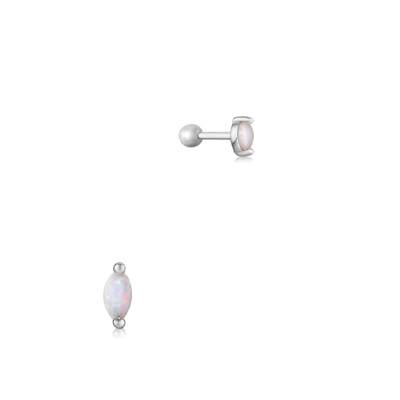 Boucles d'oreilles Ania Haie Ear Edit en argent et rhodium