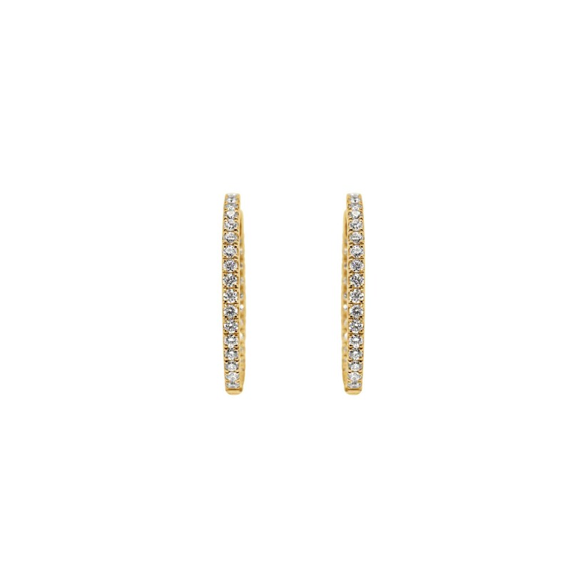 Boucles d'oreilles Créoles Intemporels en or rose et diamants de 1.13cts