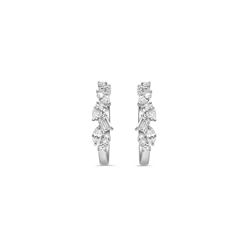 Boucles d'oreilles Vaneste en or blanc et diamants