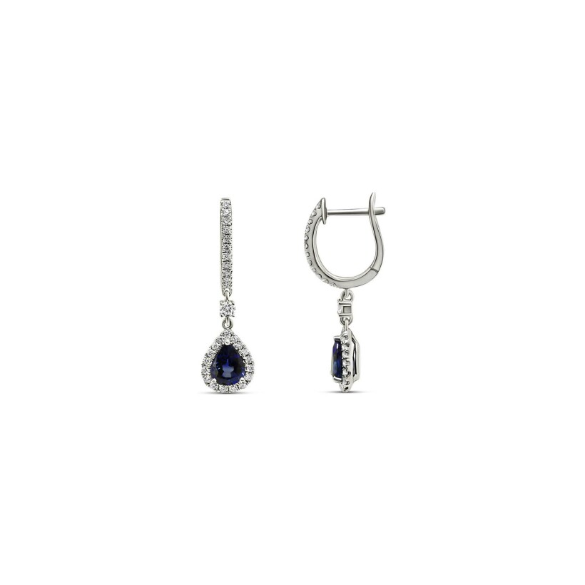 Boucles d'oreilles Vaneste en or blanc, saphir et diamants