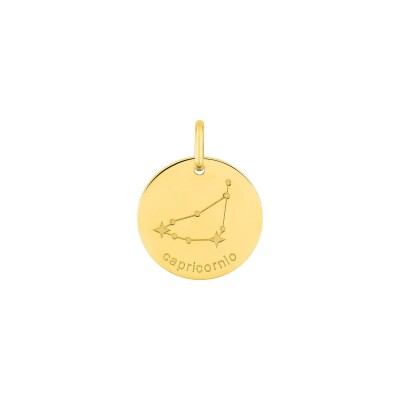 Pendentif zodiaque Capricorne en plaqué or