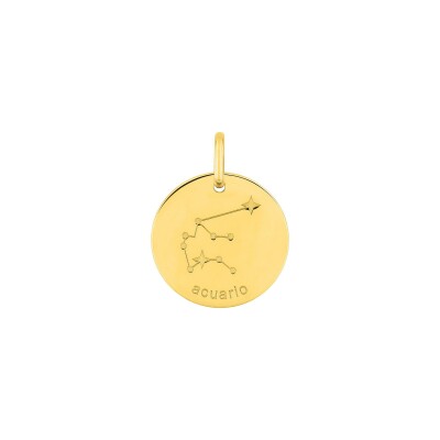 Pendentif zodiaque Verseau en plaqué or