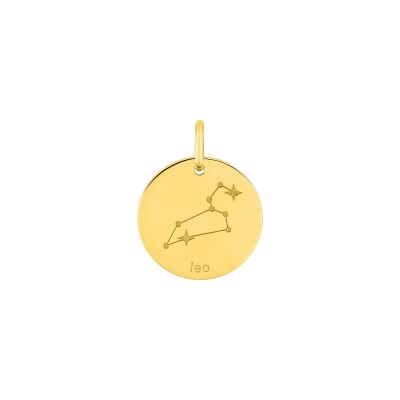 Pendentif zodiaque Lion en plaqué or