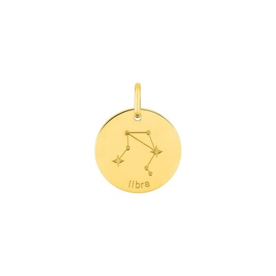 Pendentif zodiaque Balance en plaqué or