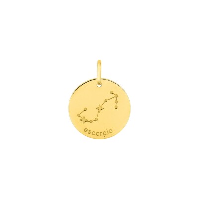 Pendentif zodiaque Scorpion en plaqué or