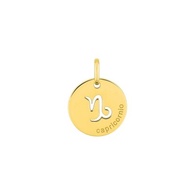 Pendentif zodiaque Capricorne en plaqué or
