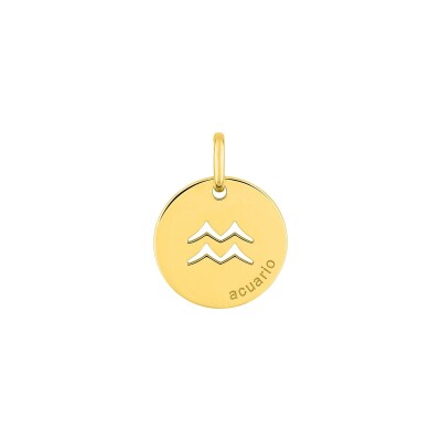 Pendentif zodiaque Verseau en plaqué or