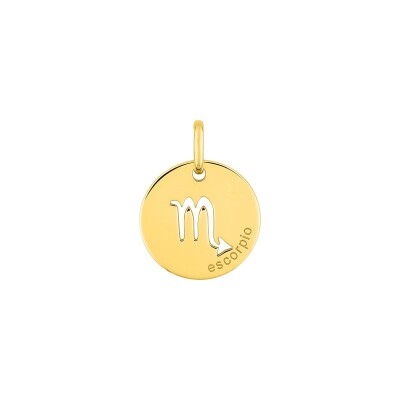 Pendentif zodiaque Scorpion en plaqué or