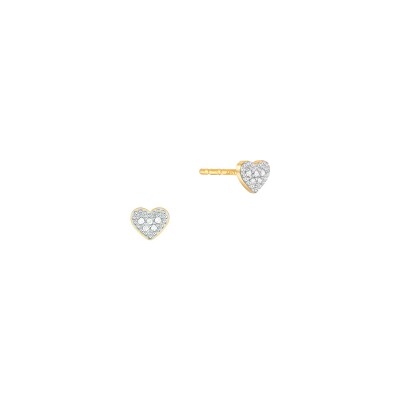 Boucles d'oreilles or jaune et diamants