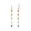 Boucles d'oreilles India en or rose, pierres de couleurs