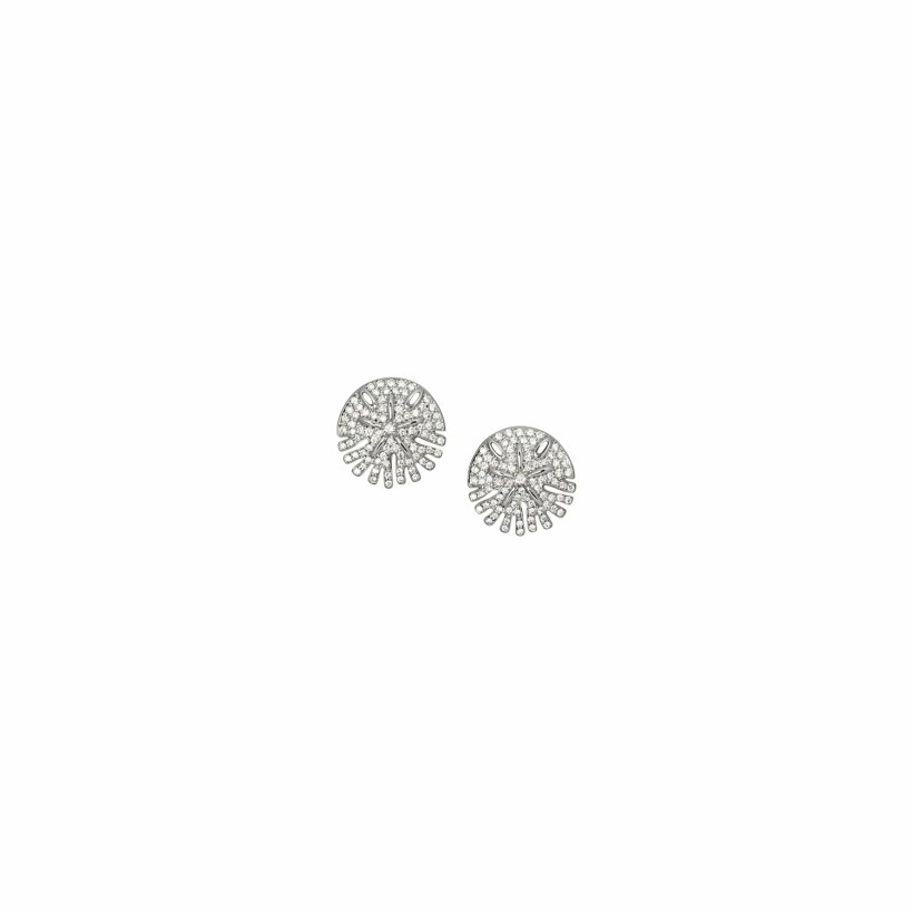 Boucles d'oreilles Baby Sandola en or gris pavées diamants