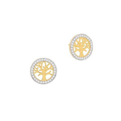 Boucles d'oreilles or jaune et diamants
