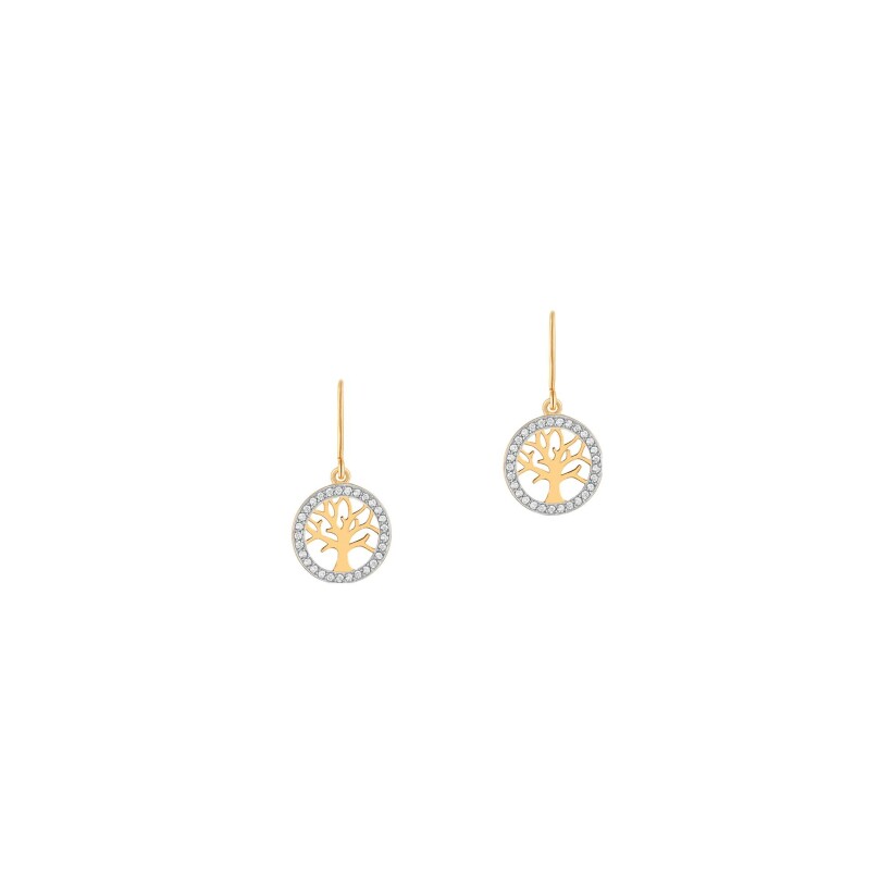 Boucles d'oreilles or jaune et diamants