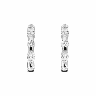 Créoles Mix&Match en or blanc et diamants