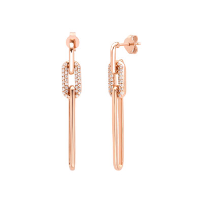 Boucles d'oreilles Pure en or rose et diamants