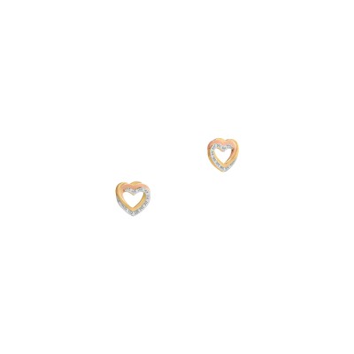 Boucles d'oreilles 3 ors et diamants 