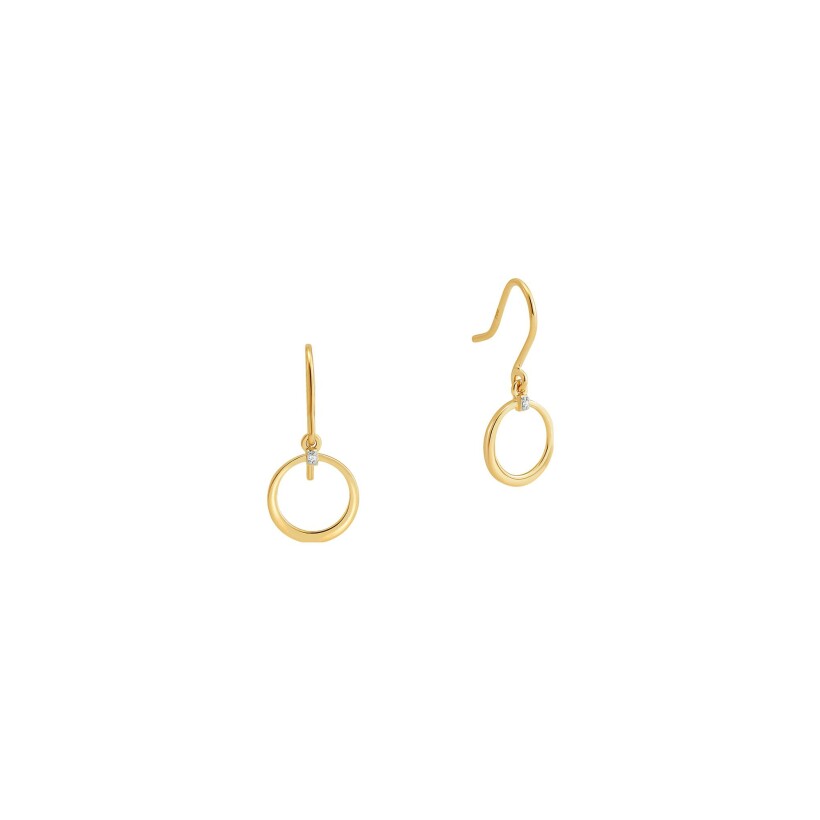 Boucles d'oreilles or jaune et diamants