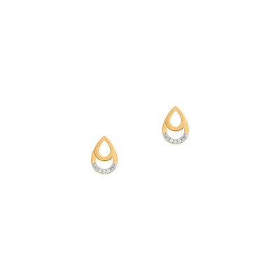 Boucles d'oreilles or jaune et diamants