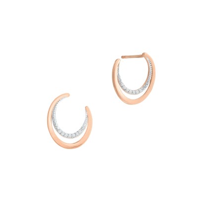 Boucles d'oreilles or rose et diamants