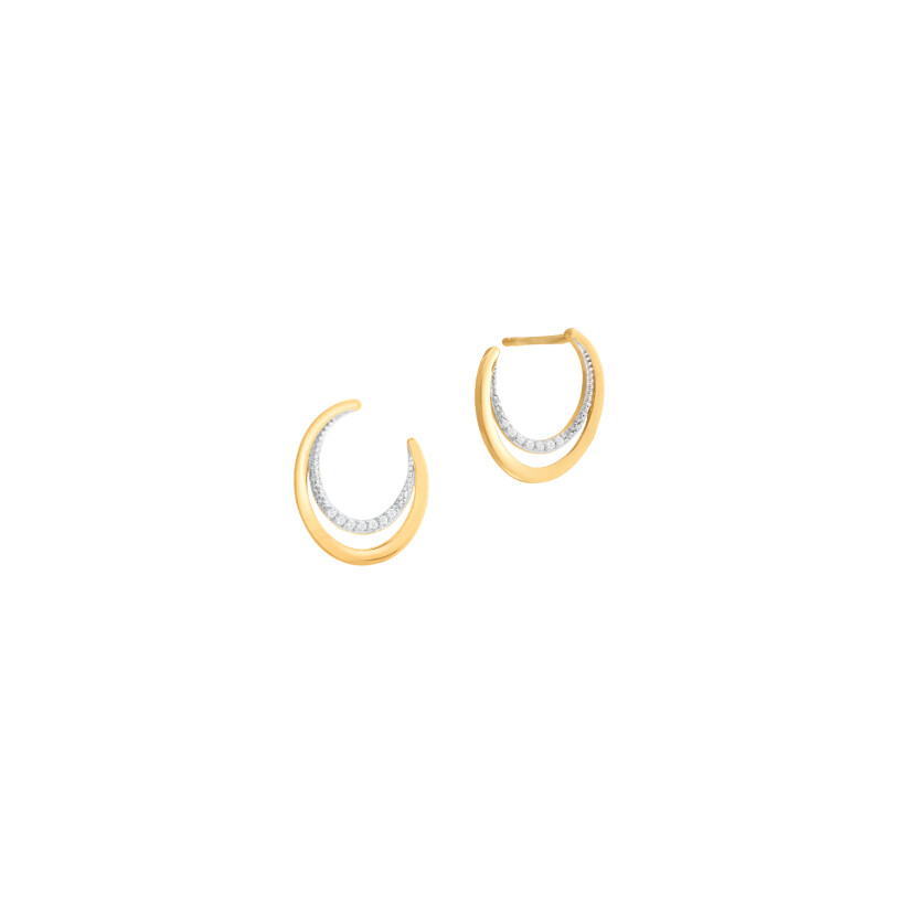 Boucles d'oreilles or jaune et diamants